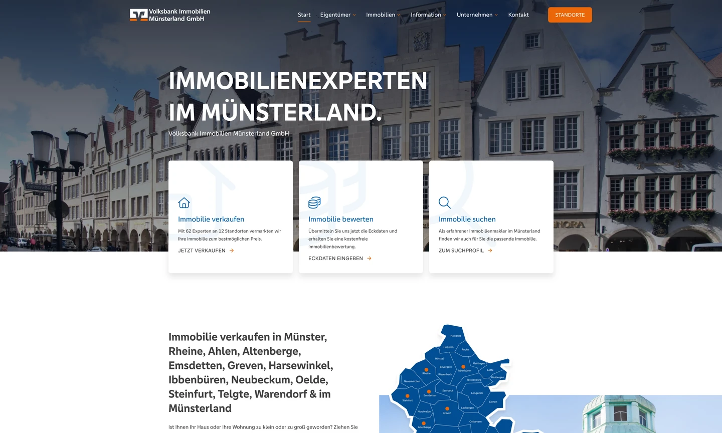 Neue Webseite der Volksbank Immobilien Münsterland GmbH