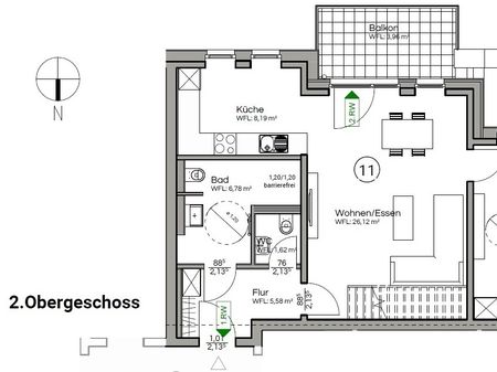 Grundriss Wohnung 11 - 2. OG